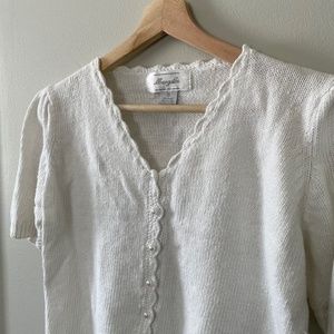 Vintage short sleeve button down sweater